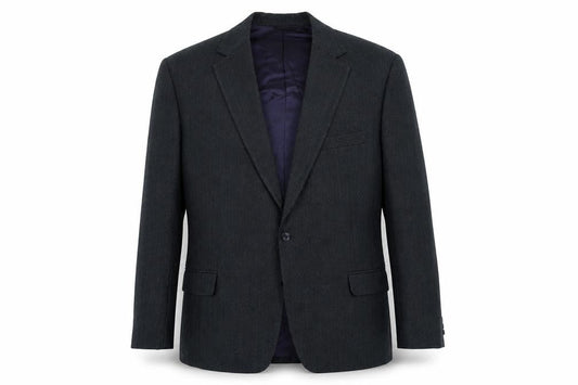 a.e. quarmby Mens Blue Striped Polyester Jacket Suit Jacket Size 34 Regular