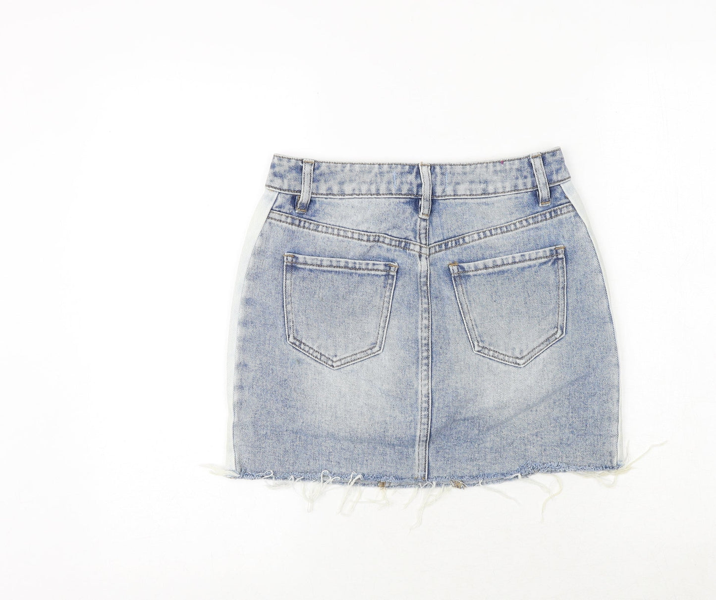 PacSun Womens Blue Cotton Mini Skirt Size 24 in Zip
