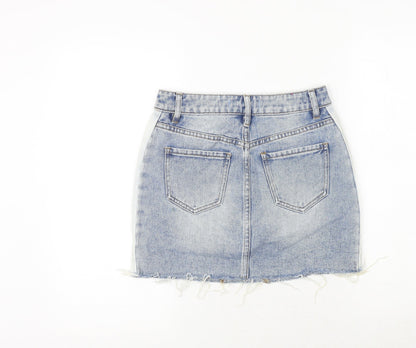 PacSun Womens Blue Cotton Mini Skirt Size 24 in Zip