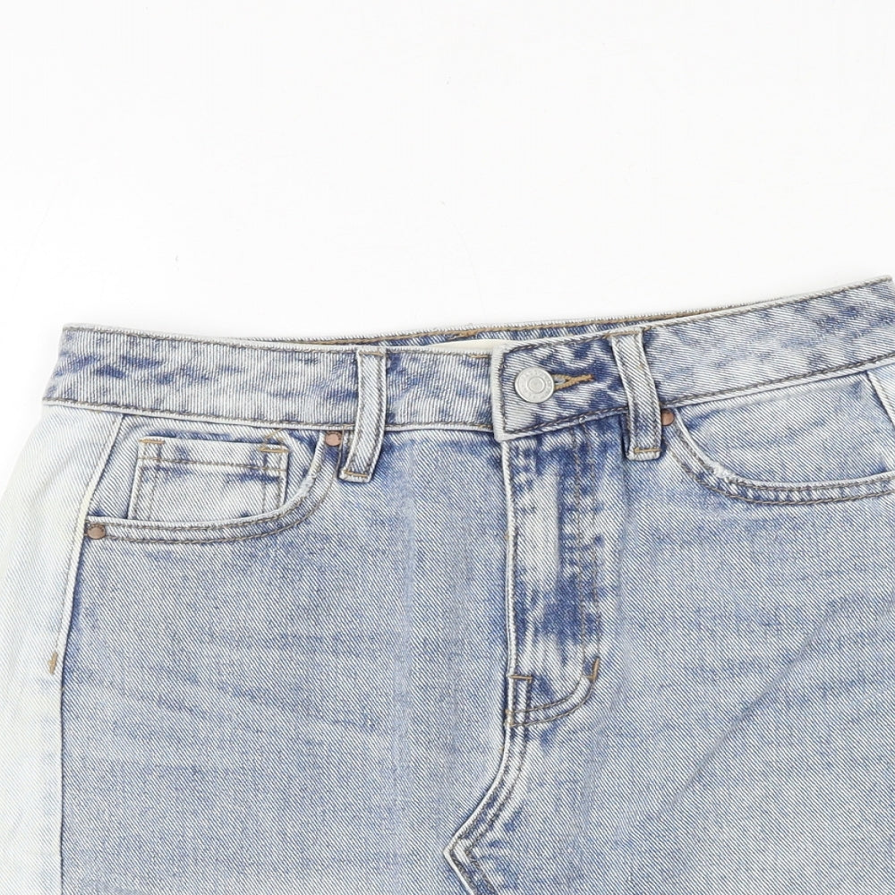 PacSun Womens Blue Cotton Mini Skirt Size 24 in Zip
