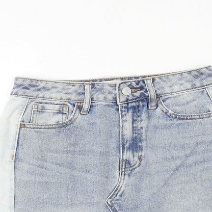 PacSun Womens Blue Cotton Mini Skirt Size 24 in Zip