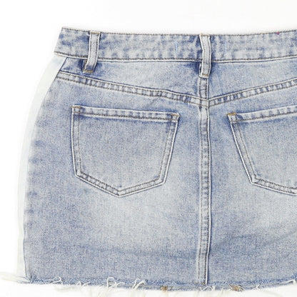 PacSun Womens Blue Cotton Mini Skirt Size 24 in Zip