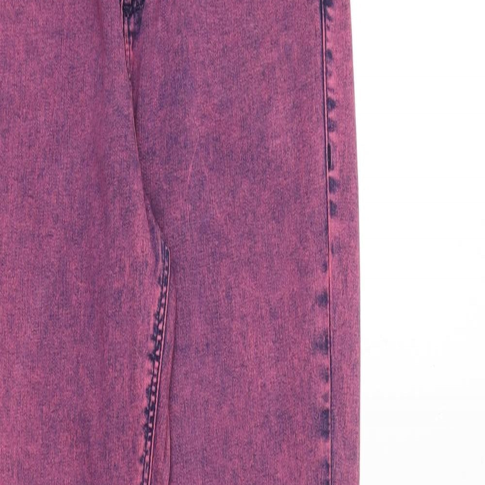 Topshop Womens Pink Cotton Skinny Jeans Size 30 in Regular Zip