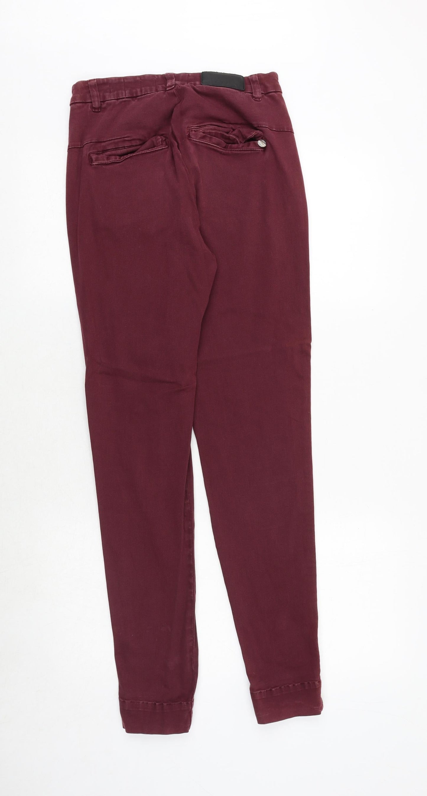 Pieszak Womens Red Cotton Jegging Jeans Size 26 in Regular Zip