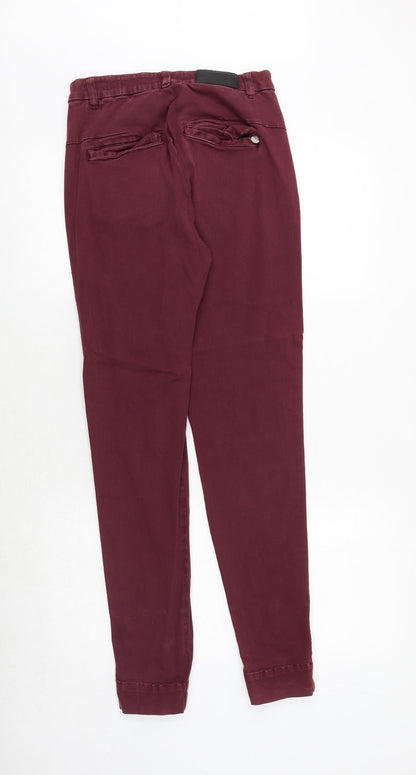 Pieszak Womens Red Cotton Jegging Jeans Size 26 in Regular Zip