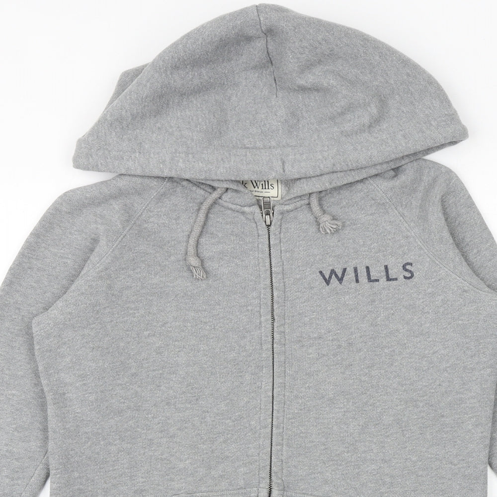 Womens UK Size 6 Jack Wills Grey Full Zip Hoodie