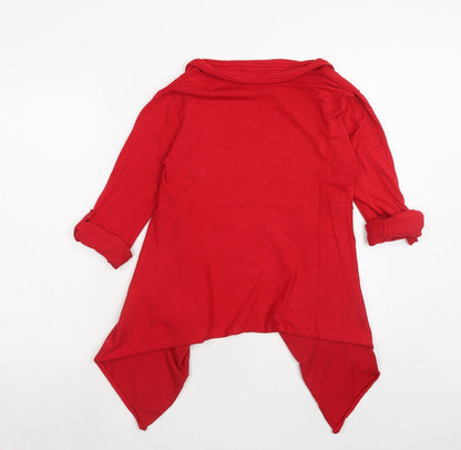 Willi Smith Womens Red V-Neck Viscose Cardigan Jumper Size S