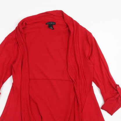 Willi Smith Womens Red V-Neck Viscose Cardigan Jumper Size S