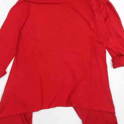 Willi Smith Womens Red V-Neck Viscose Cardigan Jumper Size S