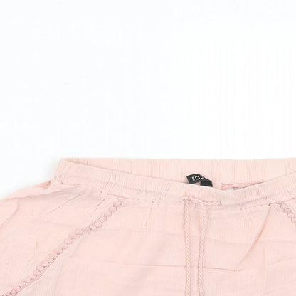 H&M Womens Pink Viscose Basic Shorts Size 8 Regular Drawstring