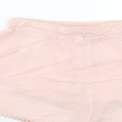 H&M Womens Pink Viscose Basic Shorts Size 8 Regular Drawstring