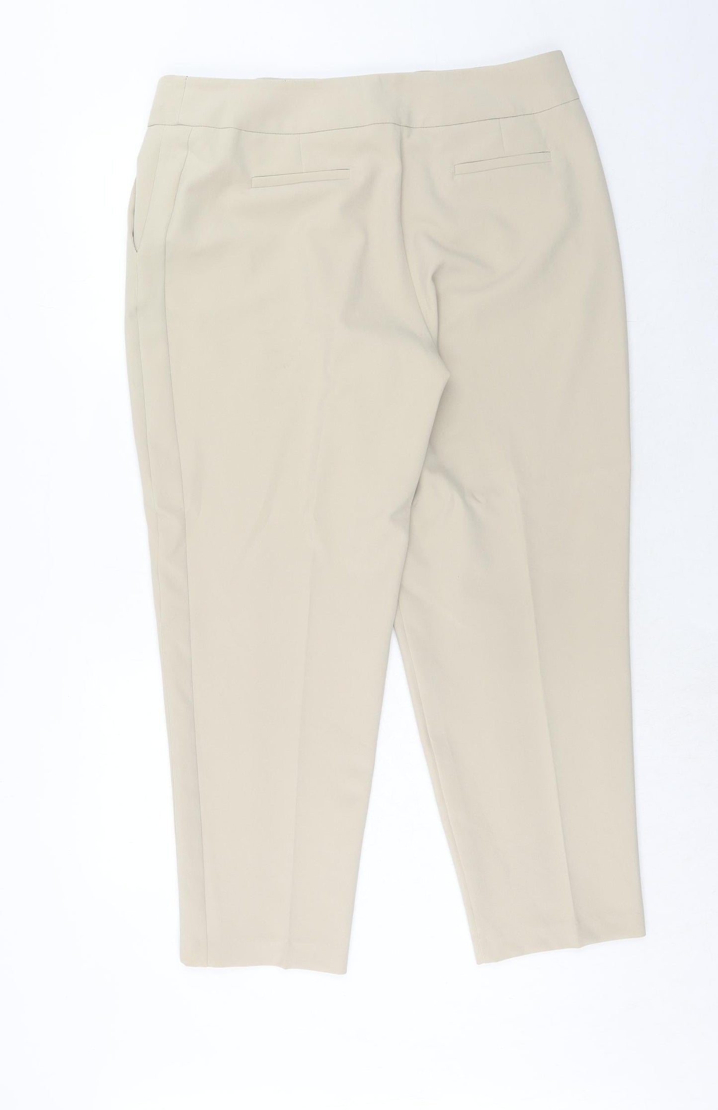 Womens UK Size 16 Very Regular Fit Carrot Beige Trousers