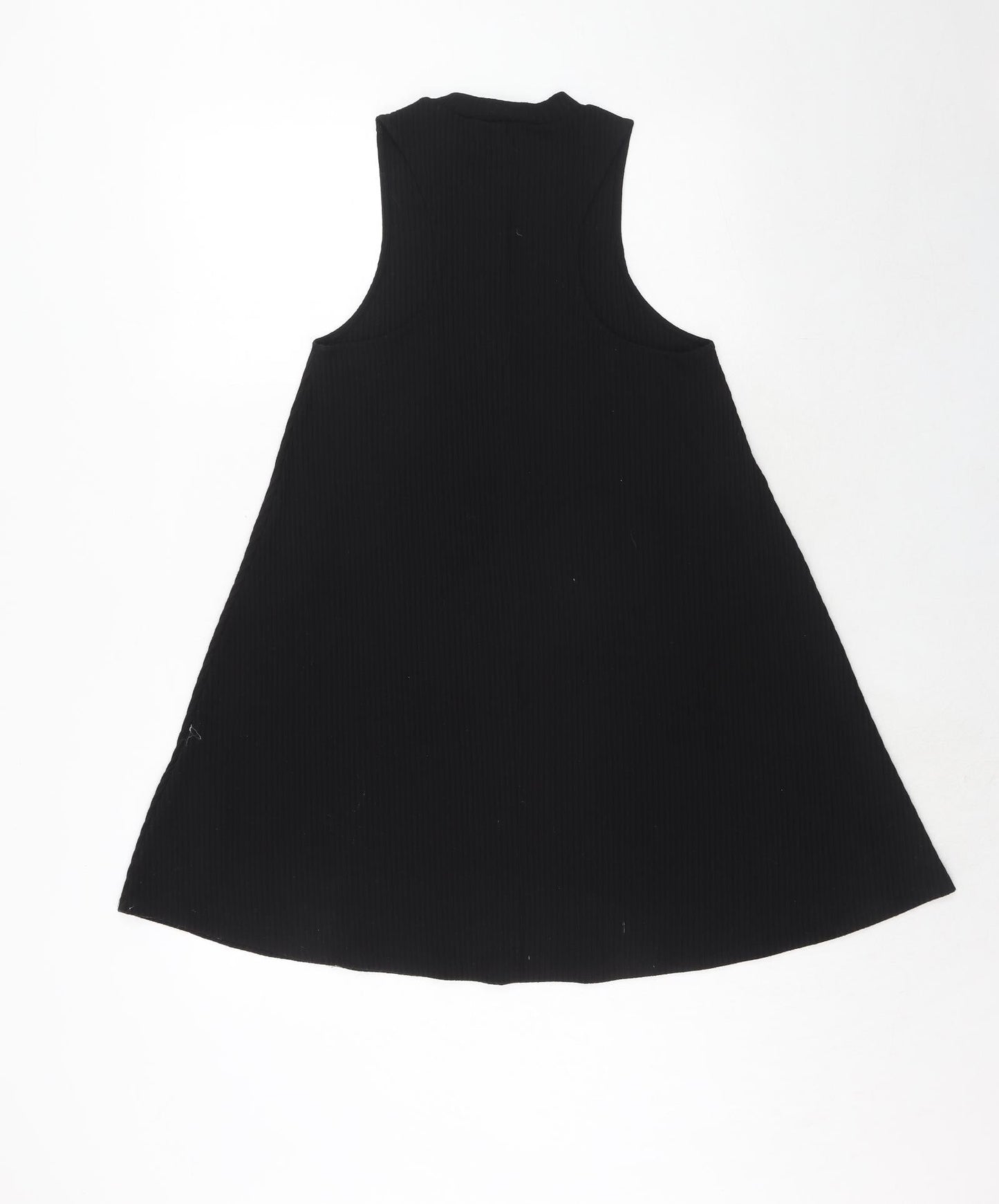 FOREVER 21 Womens Black Polyester Trapeze & Swing Size S Round Neck Pullover