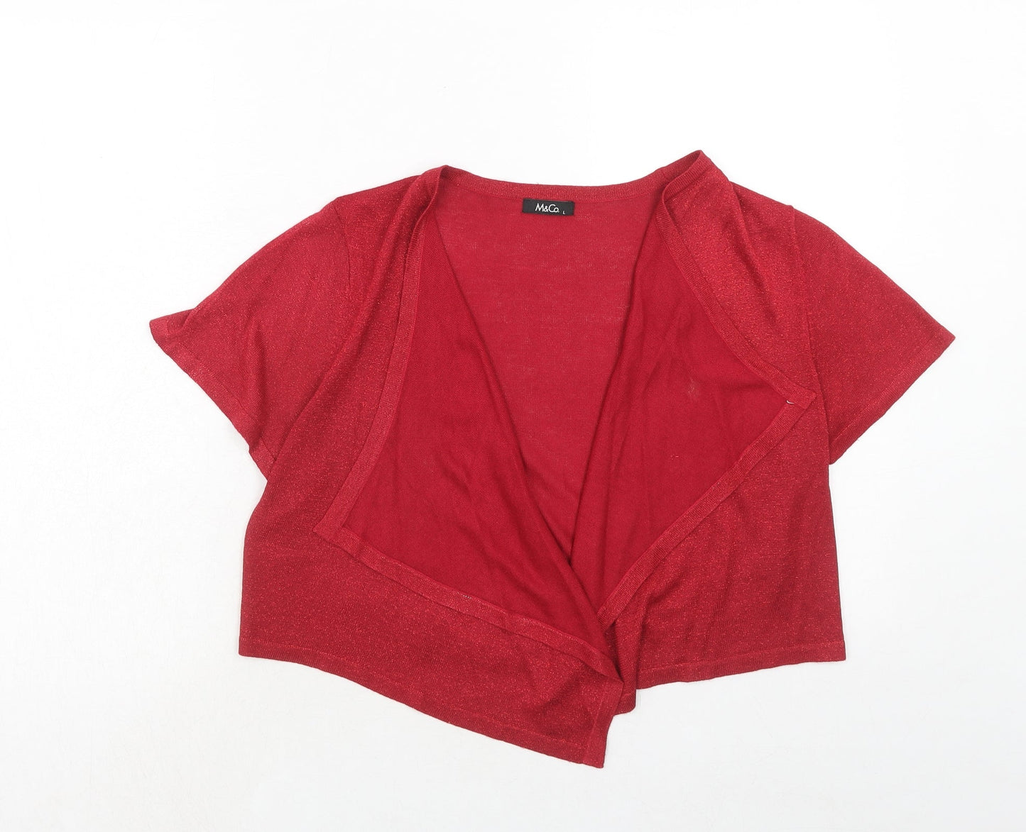 Womens UK Size L M&Co Red Shrug Jumper