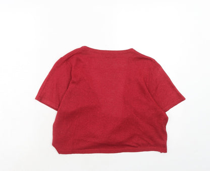 Womens UK Size L M&Co Red Shrug Jumper