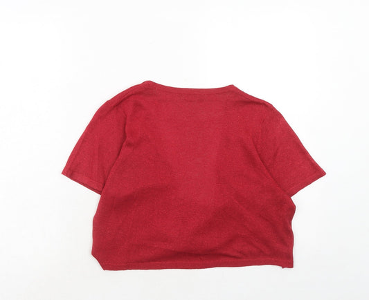 Womens UK Size L M&Co Red Shrug Jumper