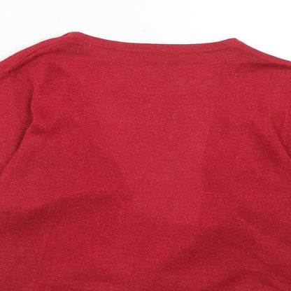 Womens UK Size L M&Co Red Shrug Jumper
