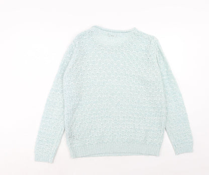 Womens UK Size 14 M&Co Blue Pullover Jumper