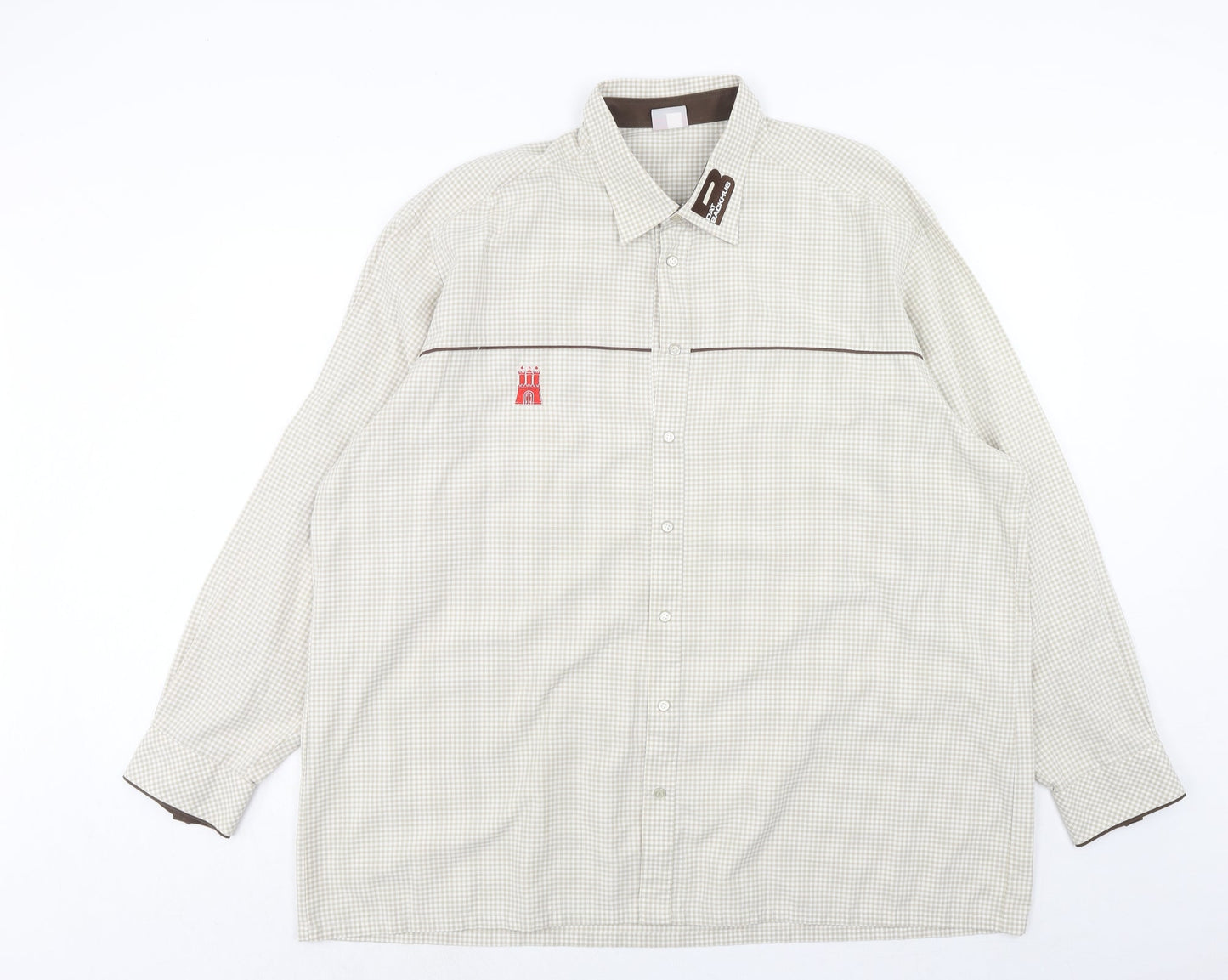 Mens UK Size 2XL Gottfried Schmidt Beige  Button-Up Long Sleeve Casual Shirt