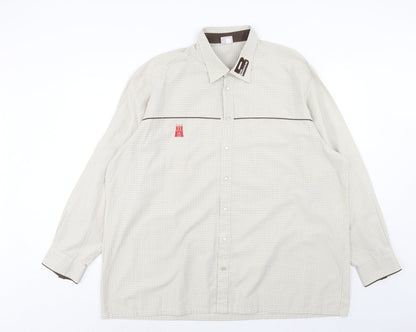 Mens UK Size 2XL Gottfried Schmidt Beige  Button-Up Long Sleeve Casual Shirt