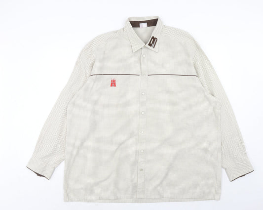 Mens UK Size 2XL Gottfried Schmidt Beige  Button-Up Long Sleeve Casual Shirt