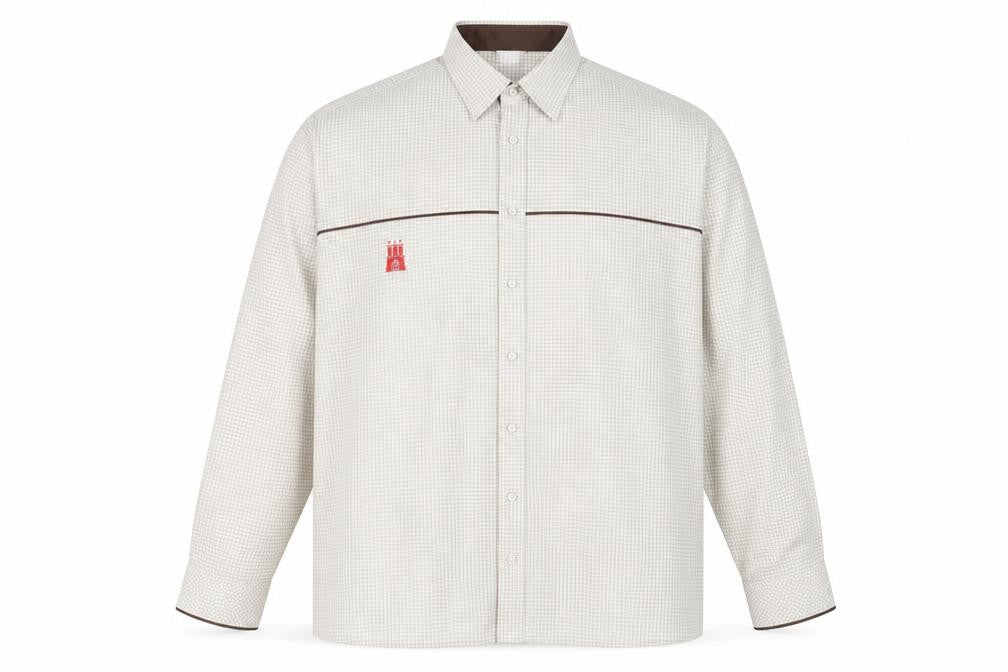 Mens UK Size 2XL Gottfried Schmidt Beige  Button-Up Long Sleeve Casual Shirt