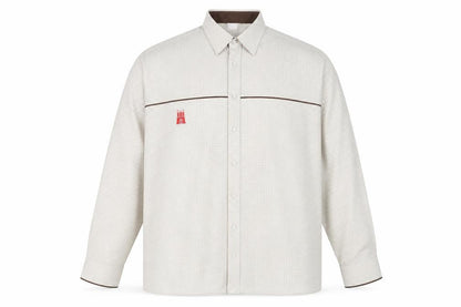 Mens UK Size 2XL Gottfried Schmidt Beige  Button-Up Long Sleeve Casual Shirt