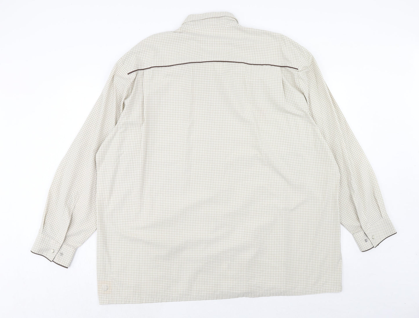 Mens UK Size 2XL Gottfried Schmidt Beige  Button-Up Long Sleeve Casual Shirt