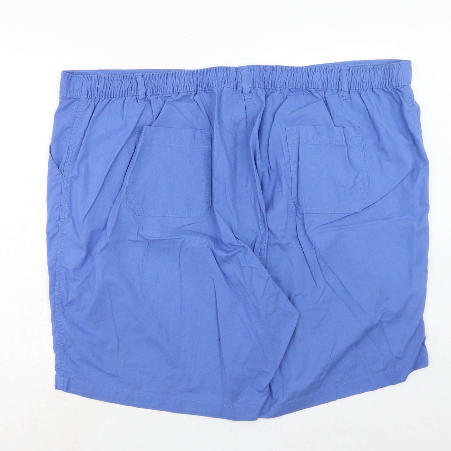 Anthology Womens Blue Cotton Basic Shorts Size 32 Regular Pull On