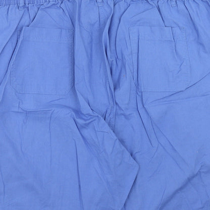 Anthology Womens Blue Cotton Basic Shorts Size 32 Regular Pull On