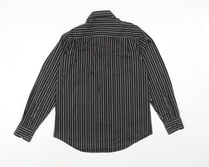 Mens UK Size 15.5 NEXT Black  Button-Up Long Sleeve Casual Shirt