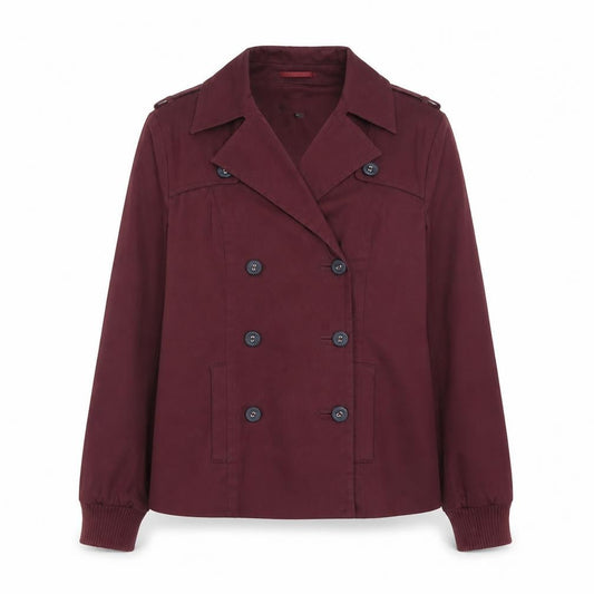 Marks & Spencer Womens Purple Pea Coat Coat Size 12 Button