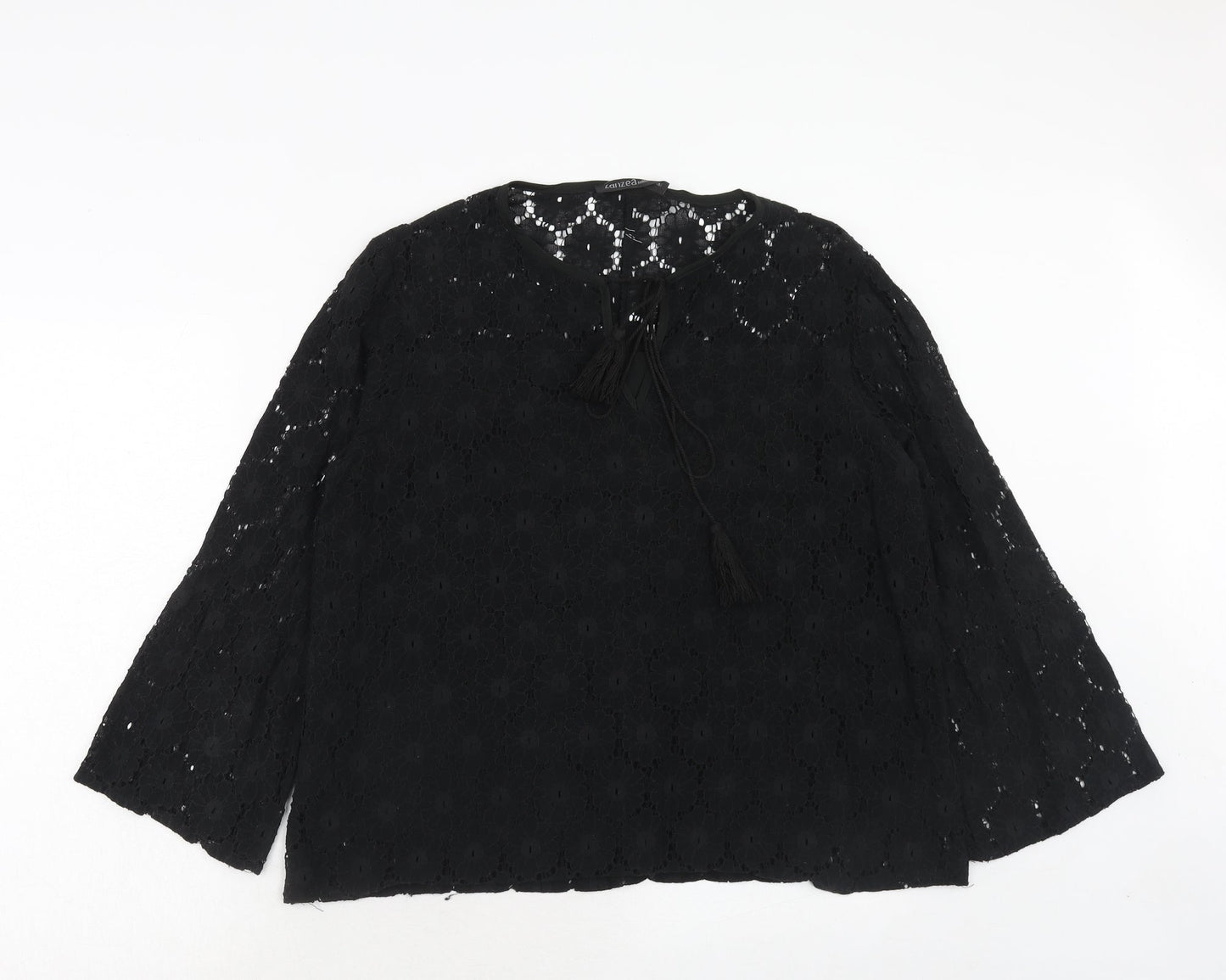 Womens UK Size 2XL Zanzea Black Basic Blouse