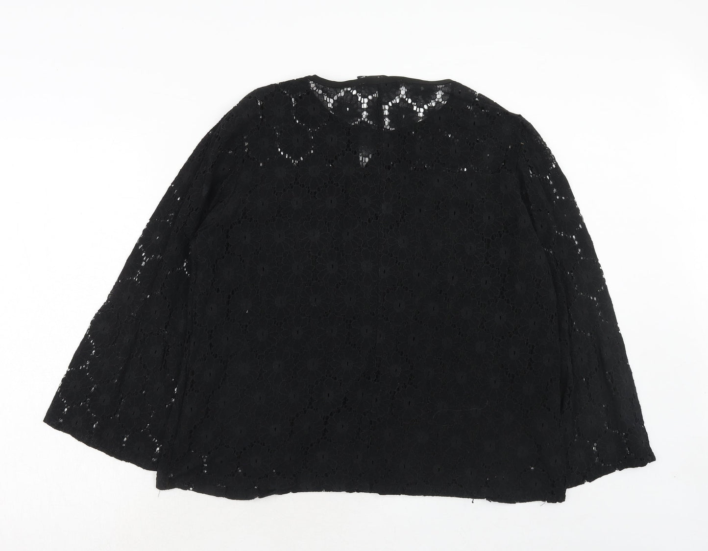 Womens UK Size 2XL Zanzea Black Basic Blouse