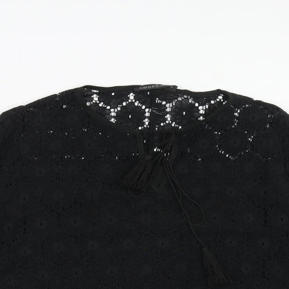 Womens UK Size 2XL Zanzea Black Basic Blouse