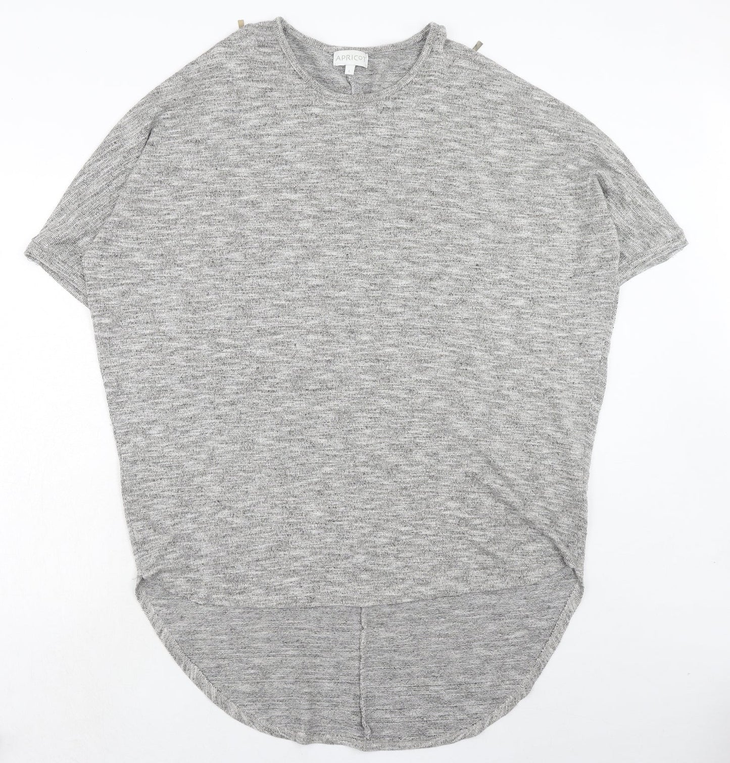 Apricot Womens Grey Geometric Polyester Basic Blouse Size L Round Neck