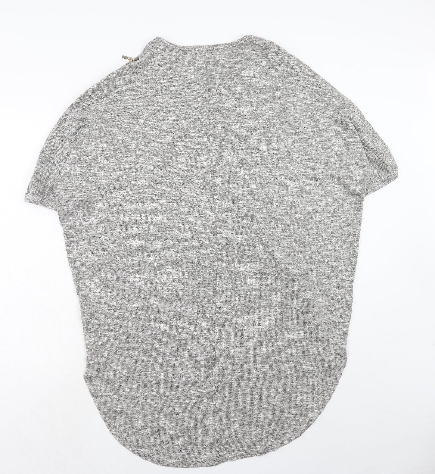 Apricot Womens Grey Geometric Polyester Basic Blouse Size L Round Neck