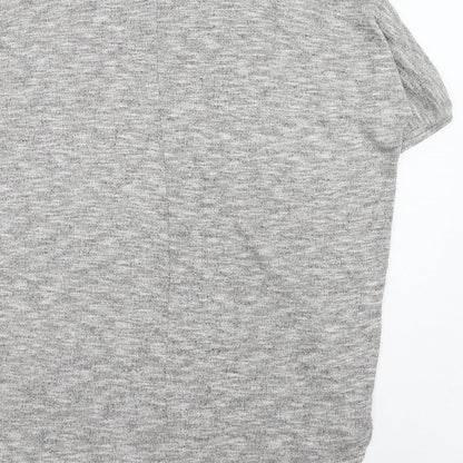 Apricot Womens Grey Geometric Polyester Basic Blouse Size L Round Neck