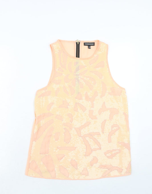 Womens UK Size 10 Warehouse Pink Basic Tank