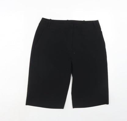 Lime Womens Black Polyester Compression Shorts Size 10 Regular Hook & Eye
