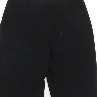 Lime Womens Black Polyester Compression Shorts Size 10 Regular Hook & Eye