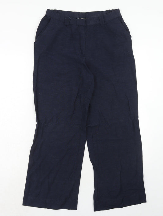 Joanna Hope Womens Blue Viscose Trousers Size 12 Regular Hook & Eye