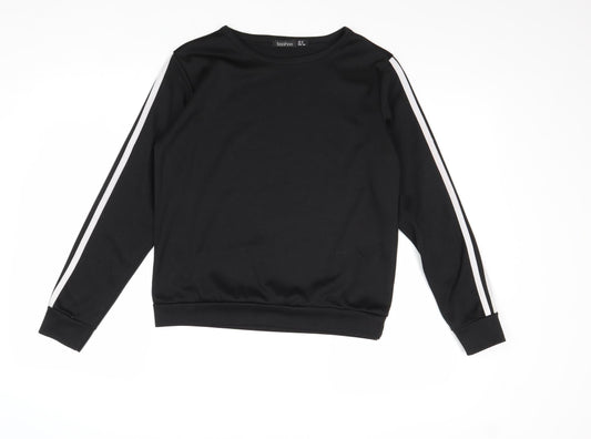 Womens UK Size 8 Boohoo Black Pullover Sweatshirt