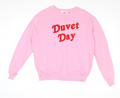 Outrageous Womens Pink Polyester Pullover Sweatshirt Size S Pullover - Duvet Day