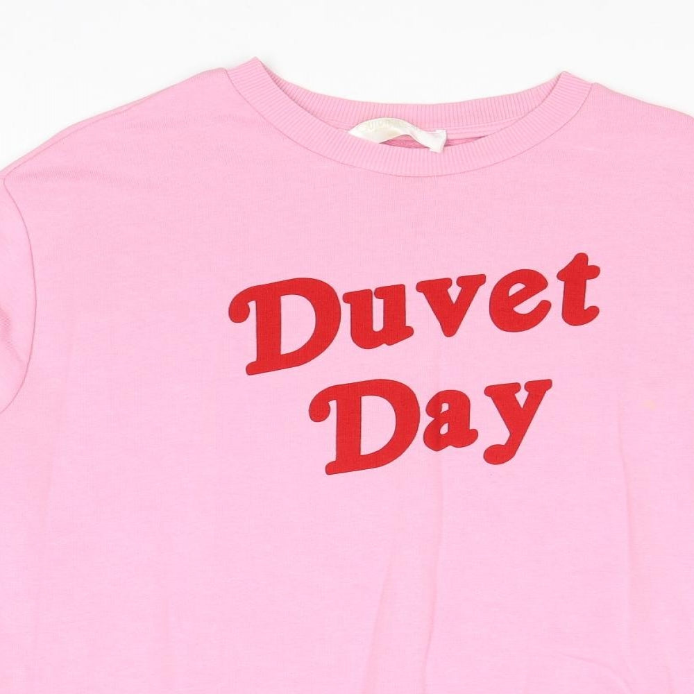 Outrageous Womens Pink Polyester Pullover Sweatshirt Size S Pullover - Duvet Day