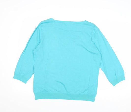 Womens UK Size L M&Co Blue Pullover Jumper
