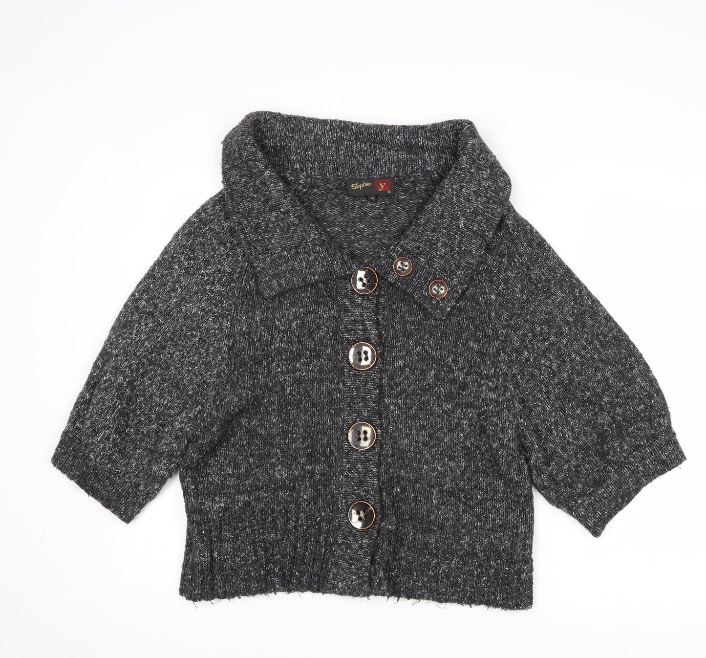 Womens UK Size M Stephen Y Grey Cardigan Jumper