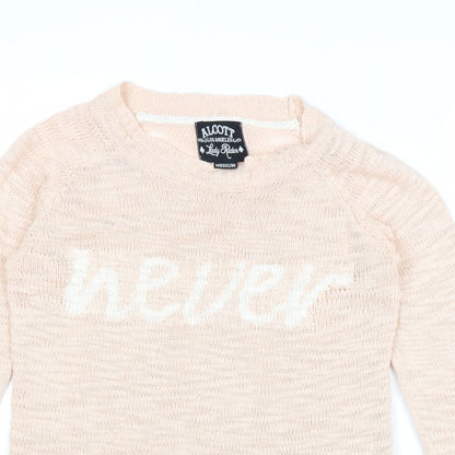 alcott Womens Pink Round Neck Acrylic Pullover Jumper Size M - Never