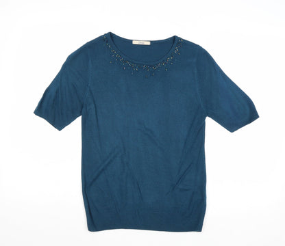Womens UK Size 8 Marks and Spencer Blue Pullover Jumper