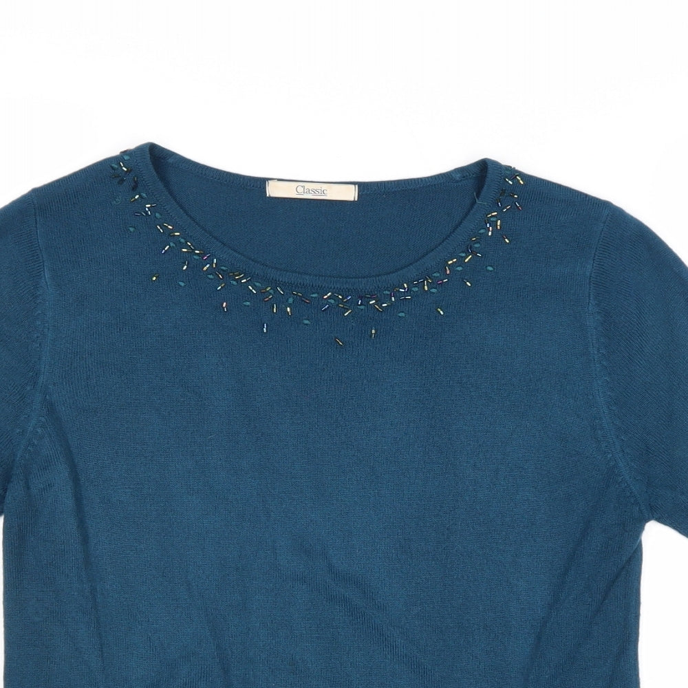 Womens UK Size 8 Marks and Spencer Blue Pullover Jumper